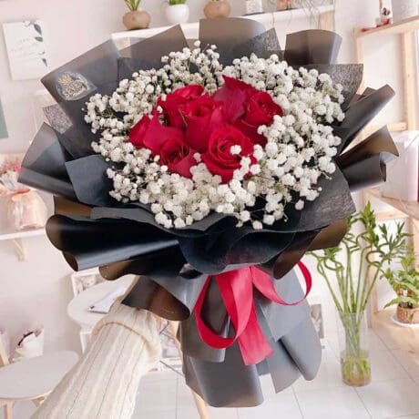 seven florist 7 roses bouquet 01a