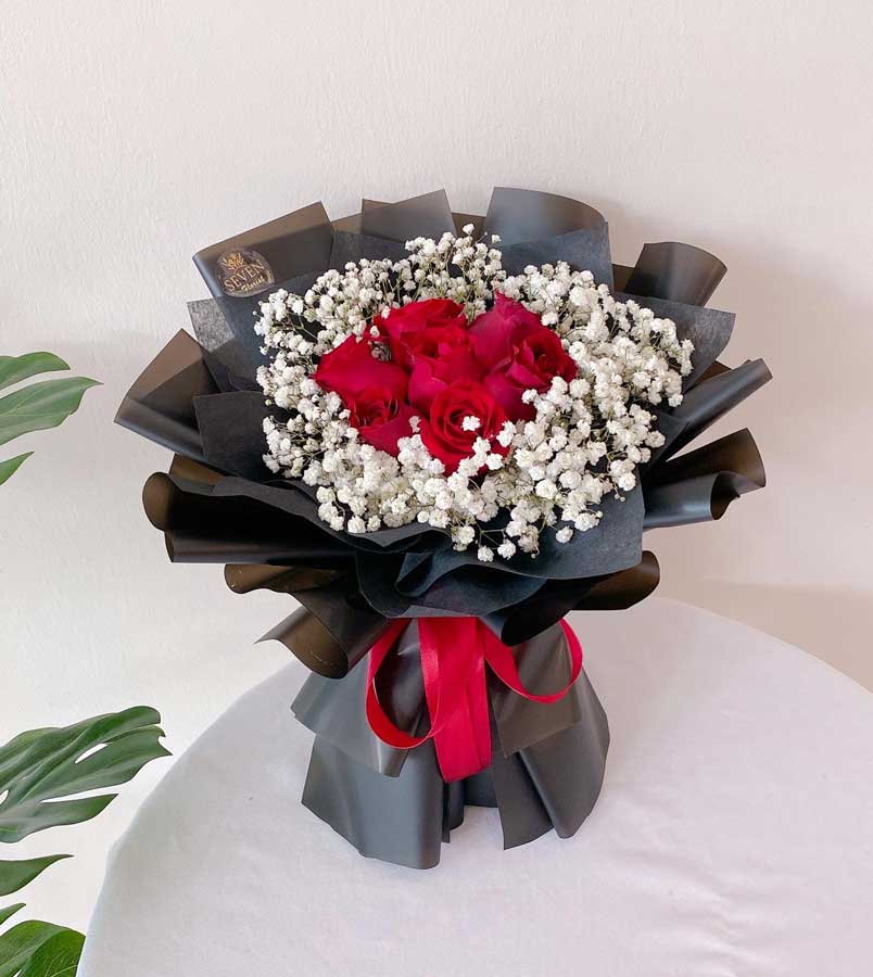 seven florist 7 roses bouquet 02a