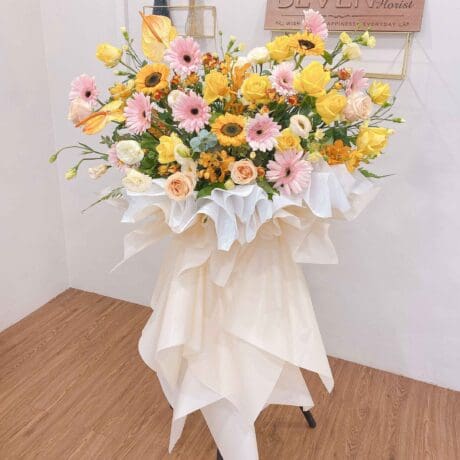 seven florist blooming sunshine flower stand