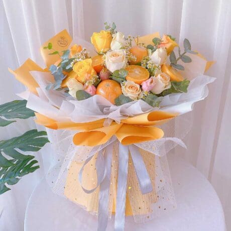 seven florist orange bouquet 01a
