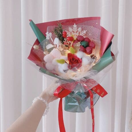 seven florist christmas candy bouquet red