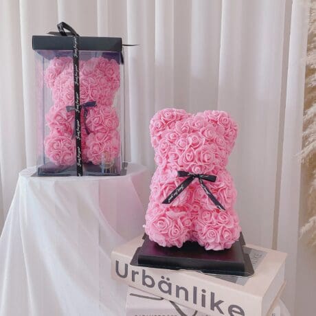 seven florist foam rose bear pink