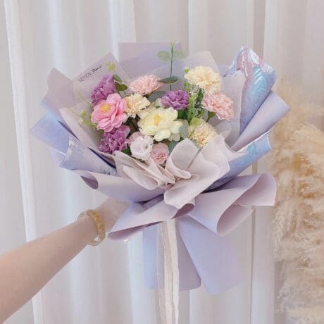 seven florist queenie soap flower purple