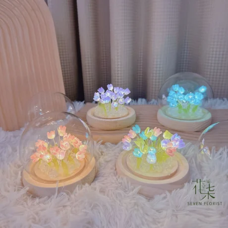 Tulip Night Light Glass Dome