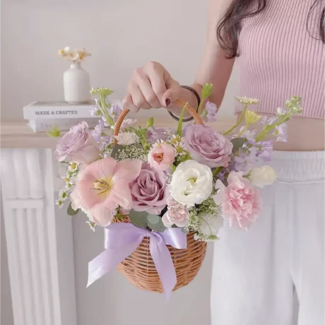 seven florist lavender grace flower basket a 02